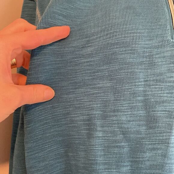 Tommy Bahama Blue Long Sleeve Quarter Zip Pullover Sweater Size Large - Picture 6 of 11